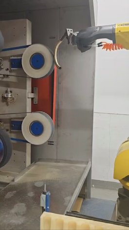 Four Station Robot Grinder Over 70% Yield for Copper Alloy Bathroom Faucet Sanding