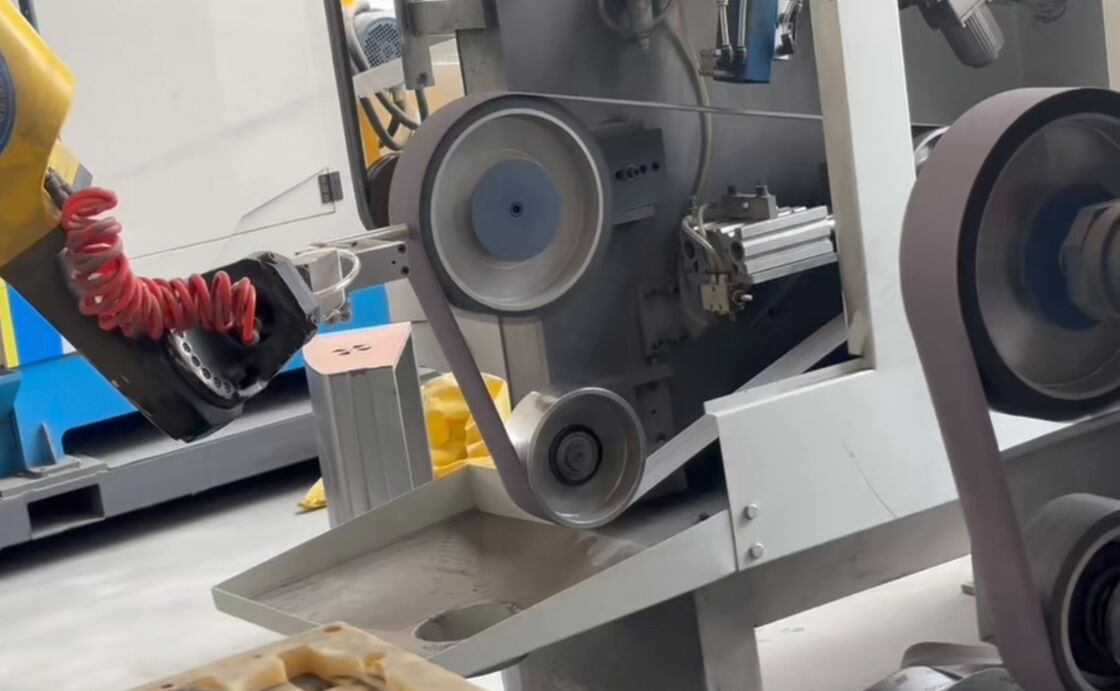 Robotic Grinding And Polishing Solution Featuring Six Axis Robot for Consistent Stainless Steel Surface Finishes and Production Cycles