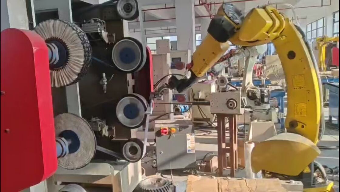 Robotic Grinding Cell Featuring 6 Axis Robot for High Precision Grinding and Polishing of Zinc Alloy Bathroom Hardware Accessori
