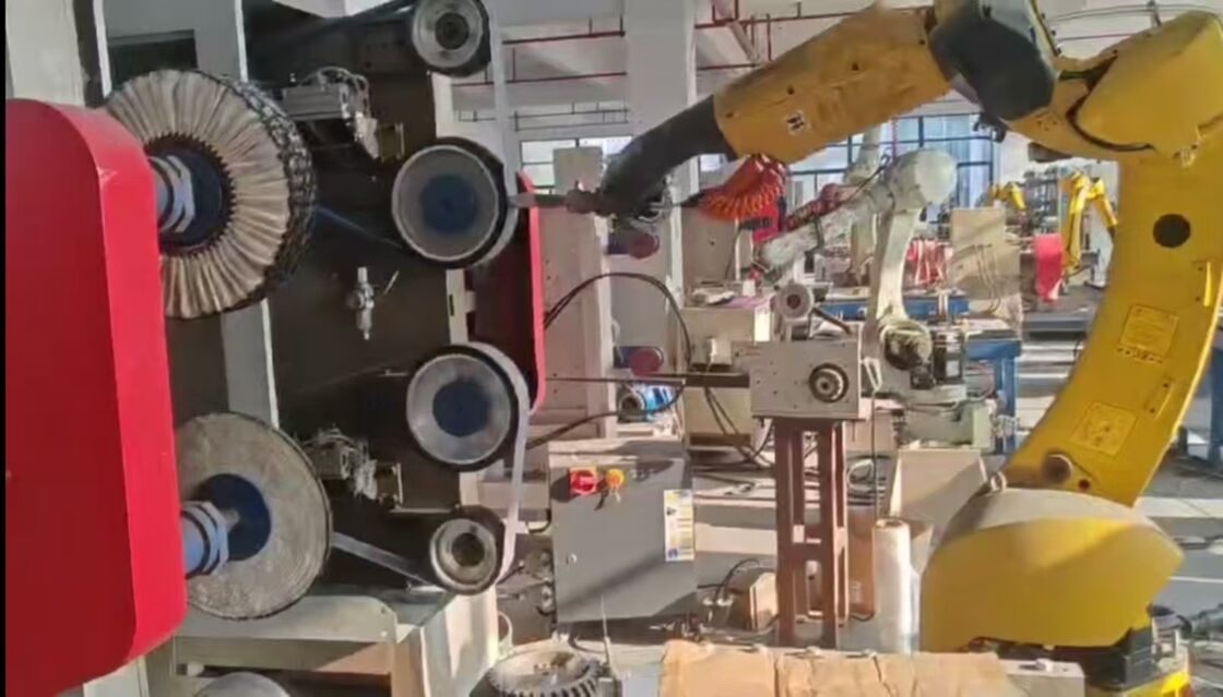 Robotic Grinding Cell Designed for Daily Maintenance and Grinding of Zinc Alloy Bathroom Hardware with Consistent Surface