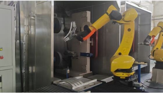 Robot Grinding Polishing Machine ±0.02mm Precision 220V For Aluminum Alloy Handles